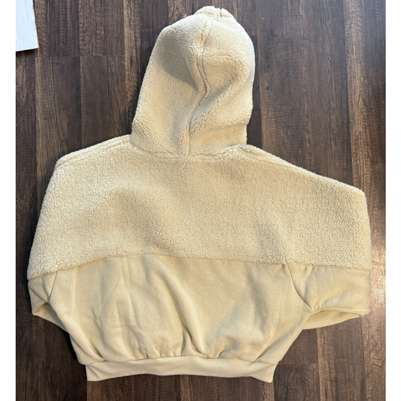 Miami Dolphins NFL Hoodie Crop Sherpa Cozy Tan Women's MEDIUM Team Apparel - Picture 7 of 7